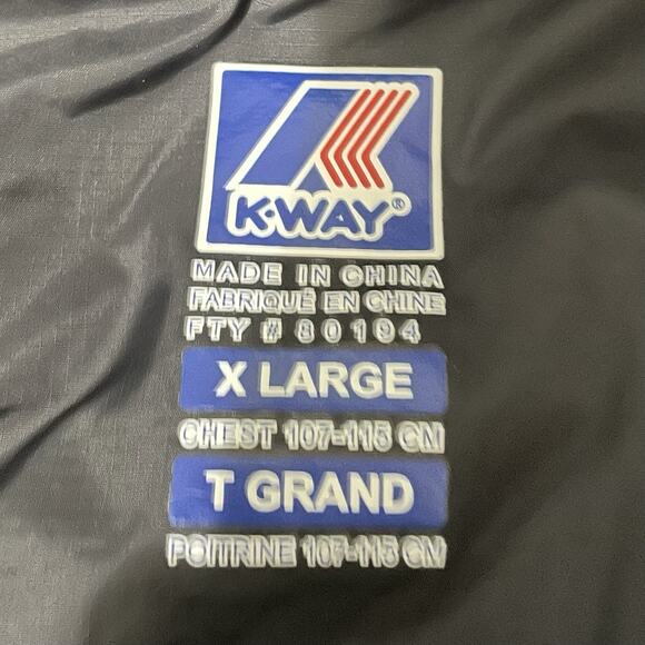 K-Way Jacket Men Size XL Black Le Vrai Orsetto 3.0 Sweatshirt Teddy Sherpa Hood - Picture 7 of 9